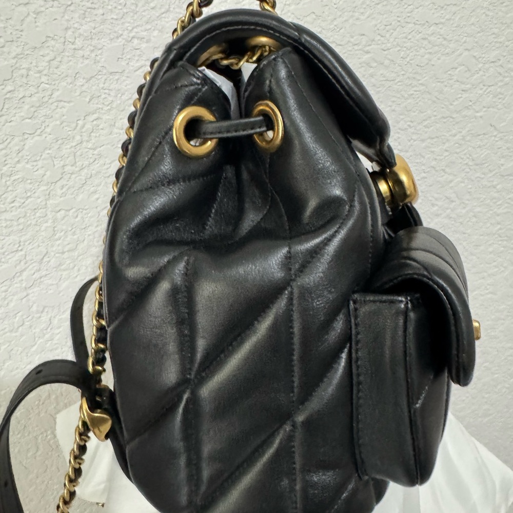 Coach Black Quilted Leather Backpack with Gold Hardware - Picture 2 of 6